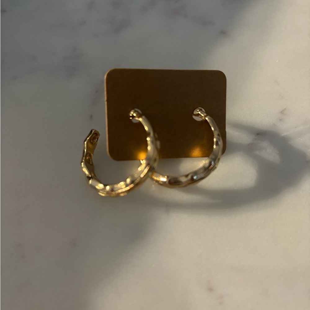 NEW Textured Gold Hoops